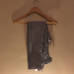 Blue and white striped pants